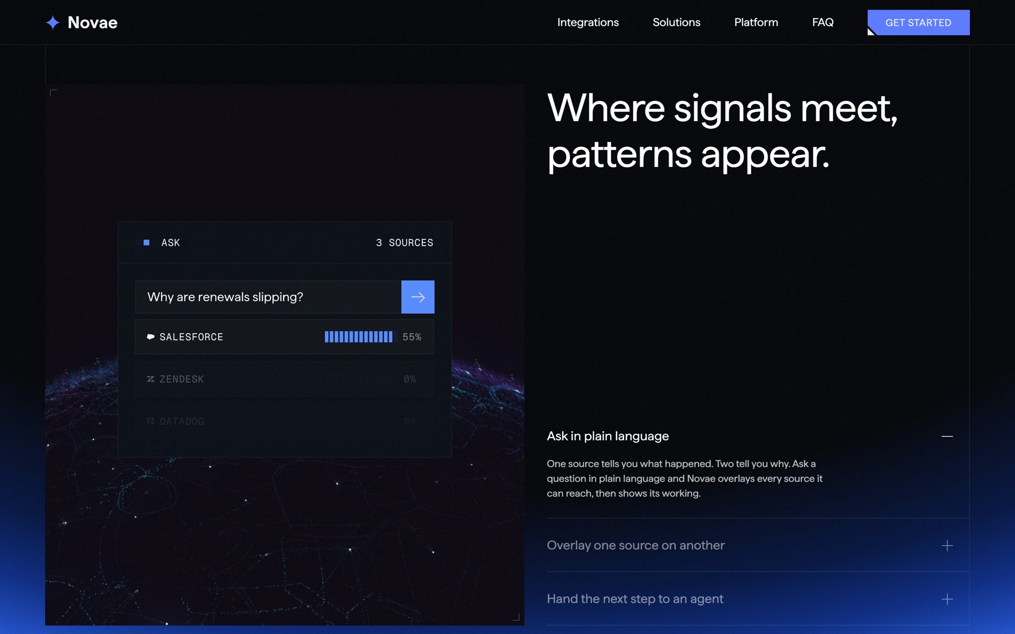 Ask in plain language demo: where signals meet, patterns appear