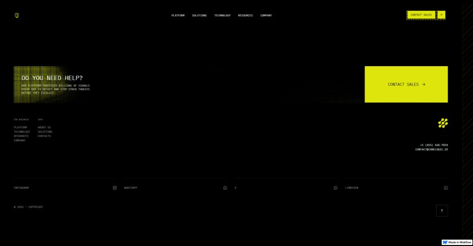 Corelogic — contact and footer