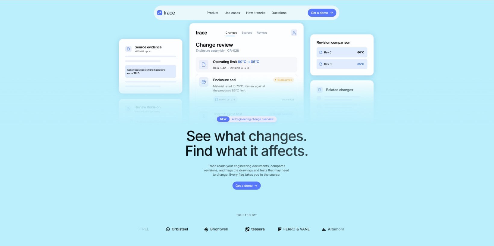 Trace homepage